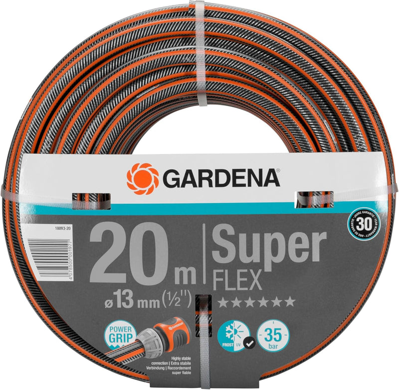 Gardena Premium SuperFLEX Schlauch 13 mm (1/2 Zoll), 20 m: Gartenschlauch mit Power-Grip-Profil, 35