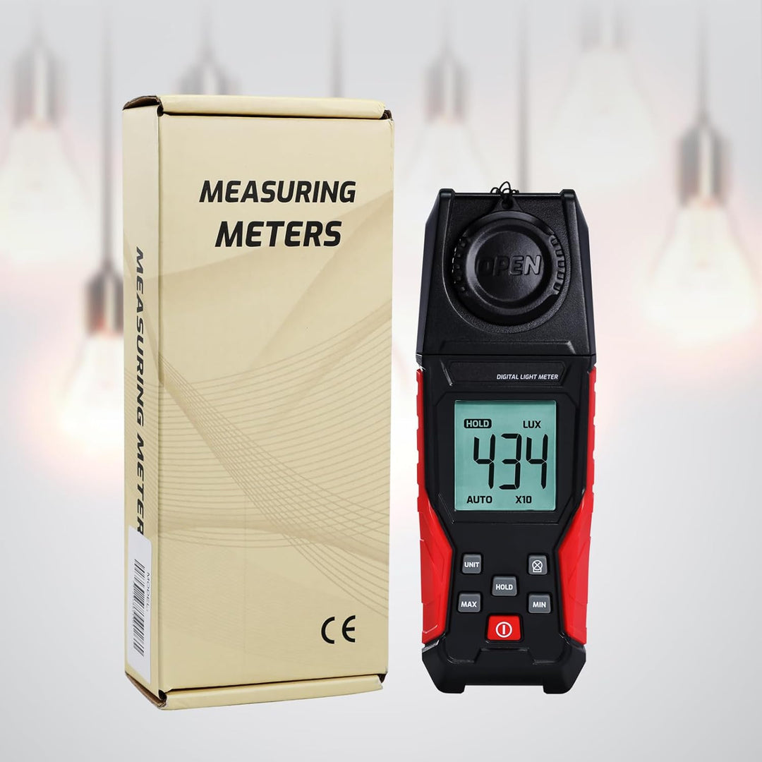 Digitales Luxmeter 0,01-200,000 Lux Lichtmessgerät für LED, Pflanzen, Fotografie, Leuchtdichte, Fuss
