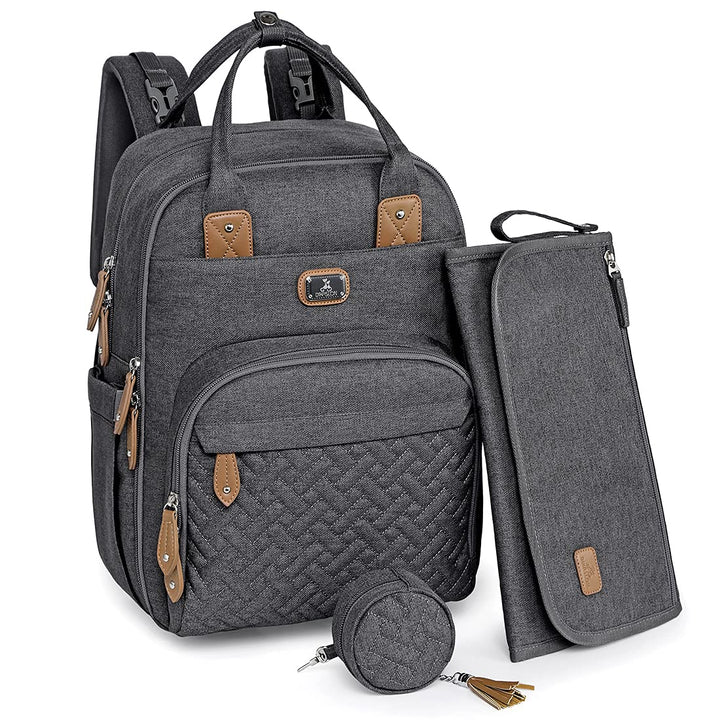 Wickeltasche Rucksack - Dikaslon Grosser Wickelrucksack mit Multifunktions-Babytaschen und mobiler W