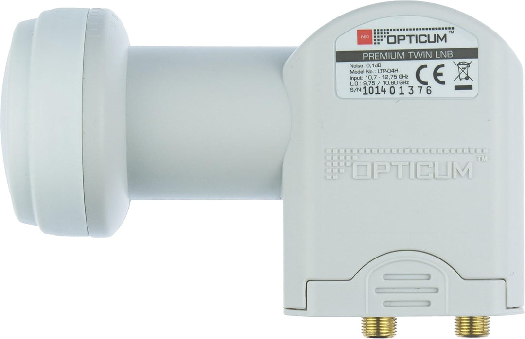 Opticum X80 Satelliten-Antenne (80 cm, Stahl - lichtgrau, TÜV zertifiziert, mit Twin LNB LTP-04H) li