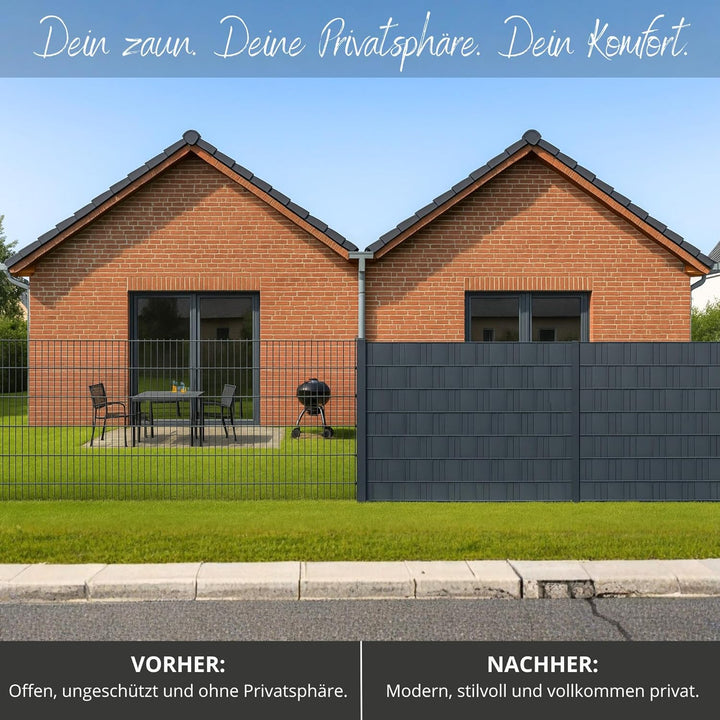 WDB Premium Hart PP Sichtschutzstreifen für Doppelstabmatten - Polypropylen Sichtschutz für Gartenza
