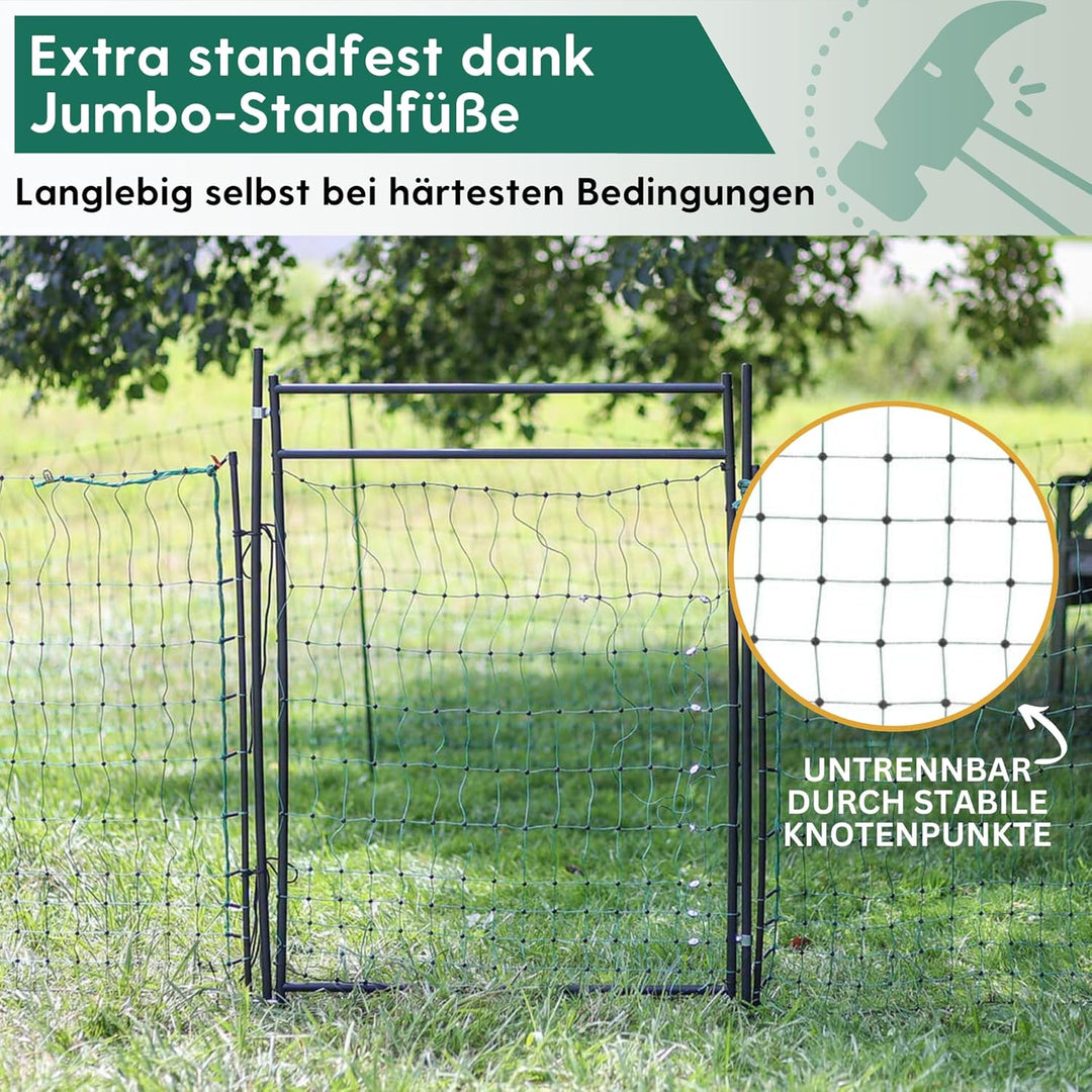 Tür für Weidezaunnetz bis 125 cm - Öffnungsbreite 86 cm - elektrifizierbares Weidetor – Durchgang fü