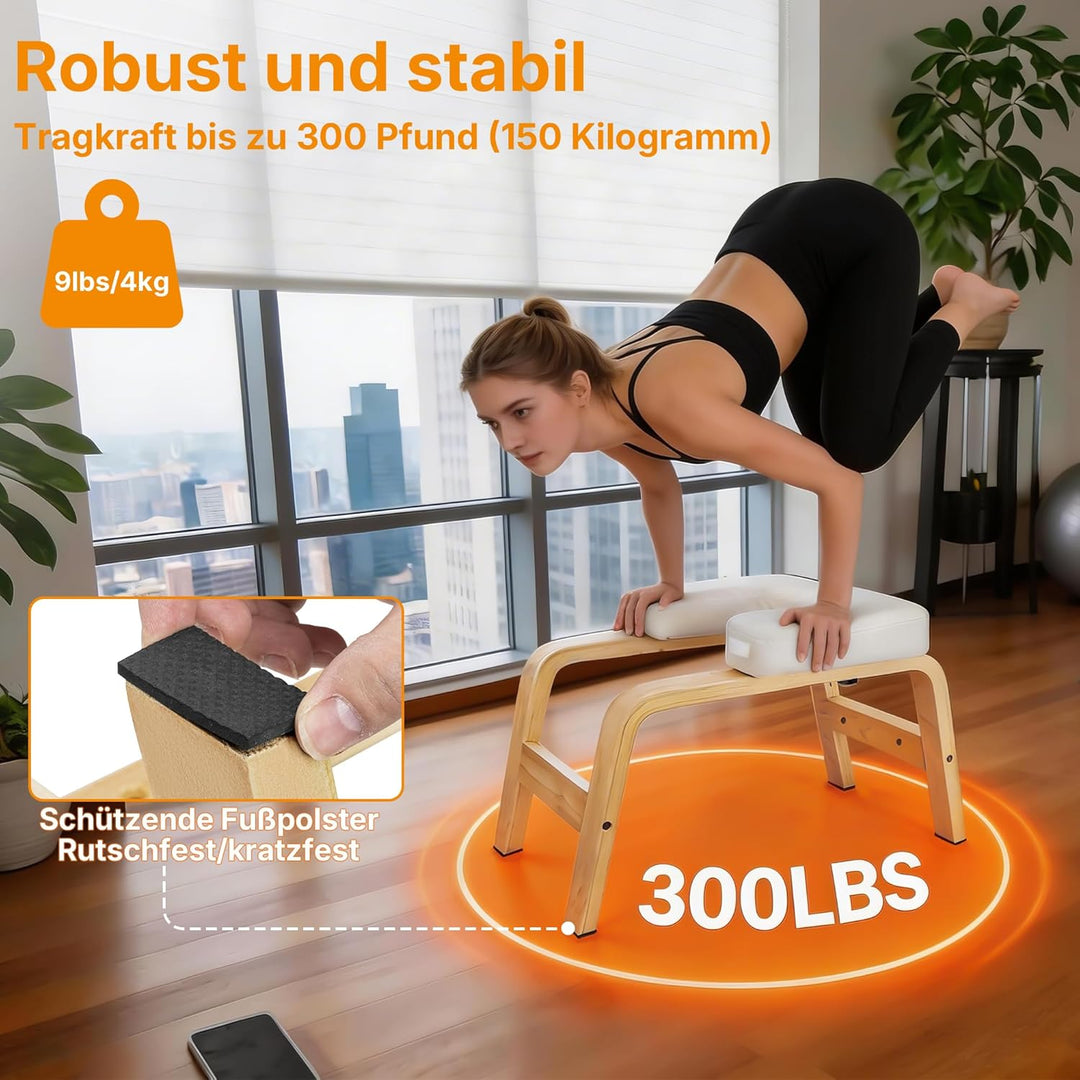 AKOZLIN Yoga Kopfstandhocker Hochwertiger Yoga Hocker inkl,150 kg 6,3 cm Dicke, wasserdichte Polster