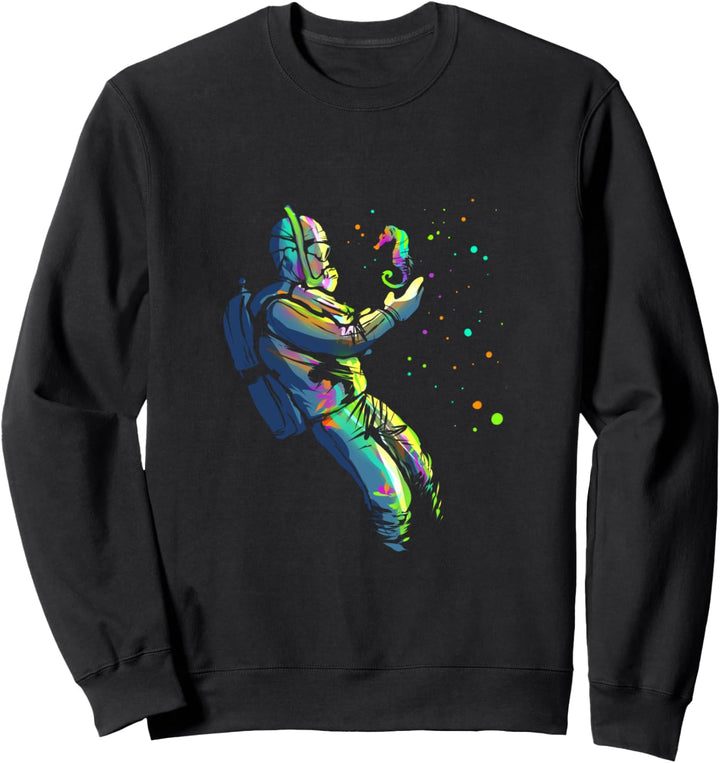 Taucher und Seepferdchen Geschenk Tauchurlaub Unterwasser Sweatshirt