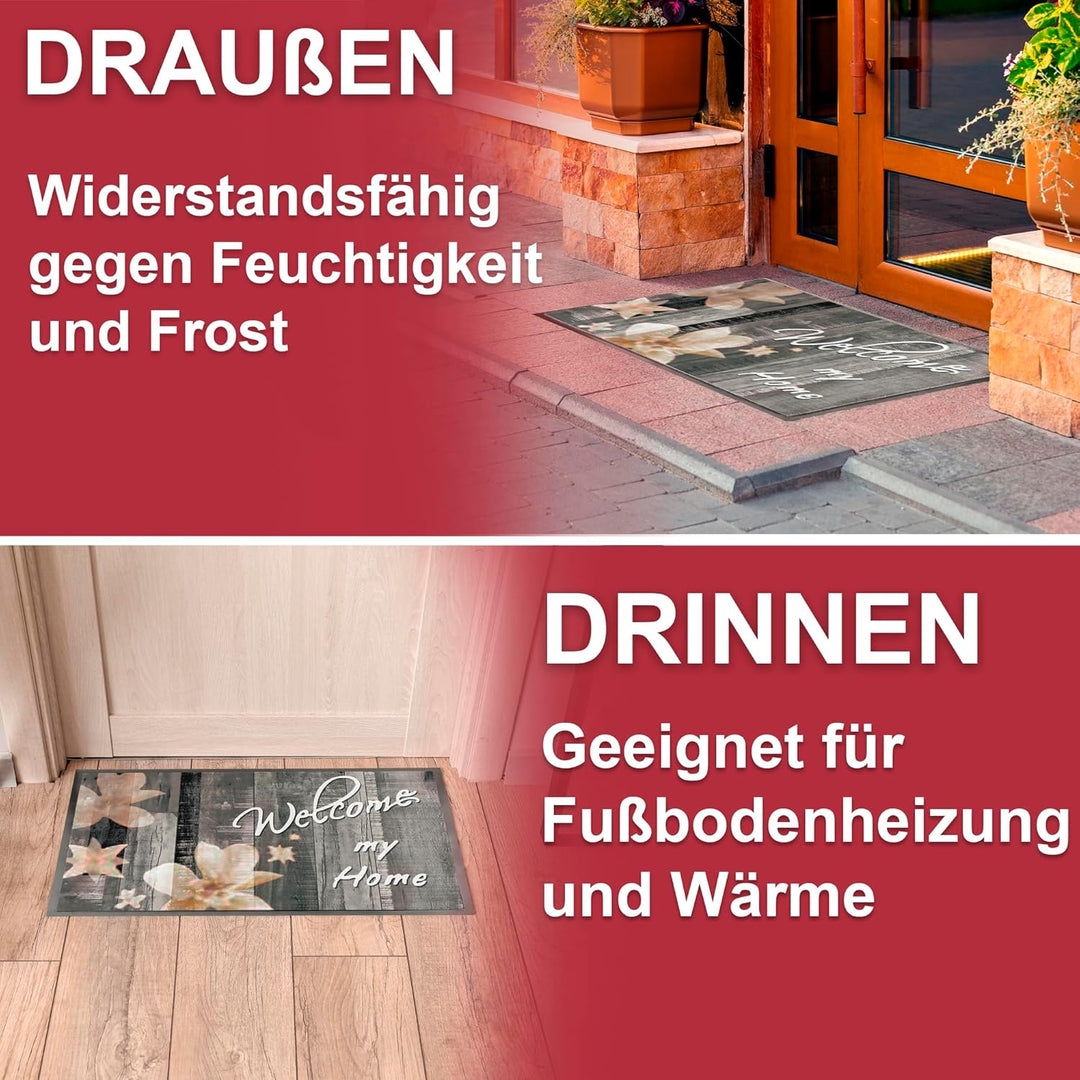 Hochwertige Fussmatte 60x80 cm (Large) – Schmutzfangmatte für Innen & Aussen, rutschfest mit hoher S