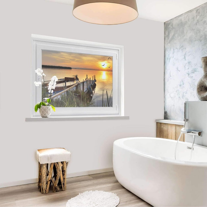 Fenster-Folie Sichtschutz I Folie für Fenster Deko - Fensterbild selbstklebend I Deko für Bad, Küche