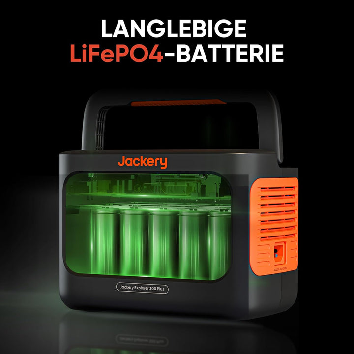 Jackery Solargenerator 300 Plus 40W Mini, 288Wh Tragbares Kraftwerk mit 40W Solarmodul in Buchgrösse