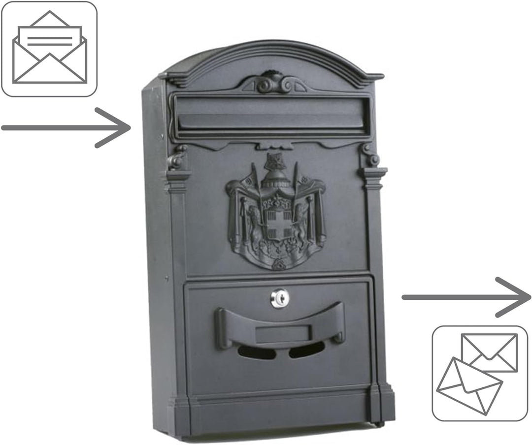 Amig - Briefkasten für den Aussenbereich im klassischen Stil | Postfach für Wände, Wände oder Zäune