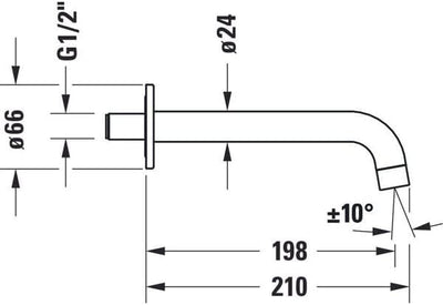 Duravit No.1 Wanneneinlauf, Badewanneinlauf mit runder Wandabdeckung, Zulauf Badewanne, chrom