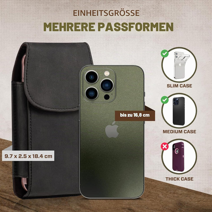 Hengwin Leder Handy Holster Fall Taille Gürtel Tasche für iPhone 17 Pro Max/16Plus iPhone 16 15 14 1
