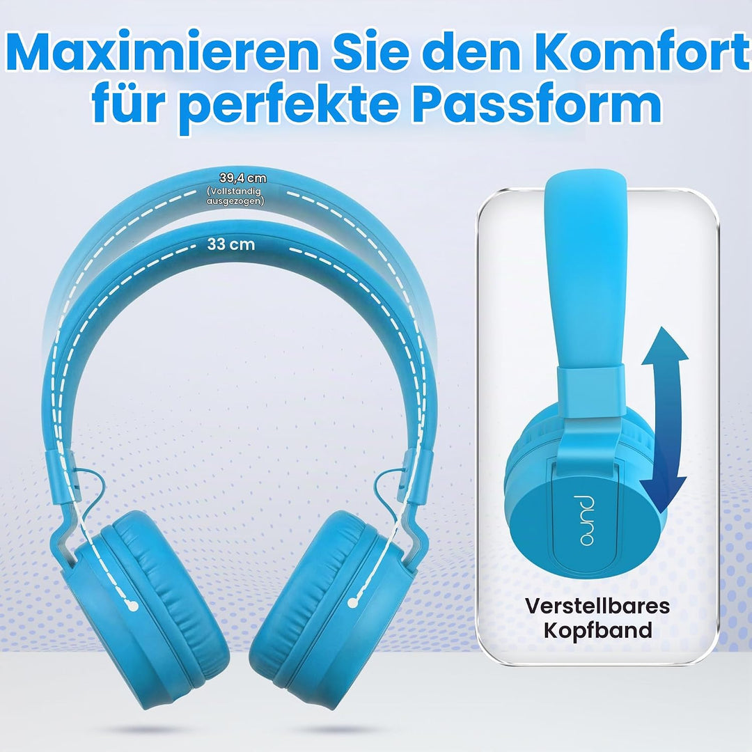Puro Sound Labs PuroBasic Volume Limiting Wired Headphones for Kids, Boys, Girls 2+ Foldable &amp; Adjus