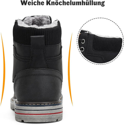 Mishansha Warme Gefüttert Winterschuhe Herren Damen Wasserabweisend Winterstiefel Wanderschuhe Gr.36