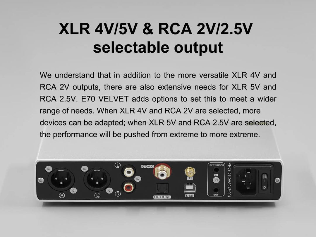 Topping E70 Velvet AK4499EX Decoder XU316 DSD512 PCM768kHz Bluetooth 5.1 LDAC 24Bit/96kHz mit Fernbe
