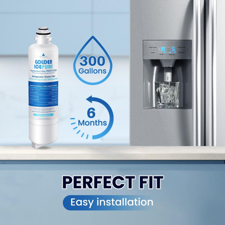 GOLDEN ICEPURE Kühlschrank-Wasserfilter Ersatz für Siemens Bosch Neff Ultra Clarity Pro 11032518 BOR