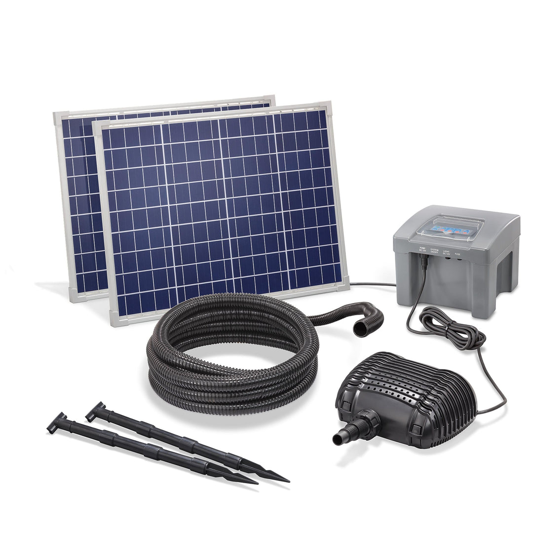 Esotec Solar Bachlaufpumpenset mit Akku Waterfall 100/2600, Bachlaufpumpe, Solarpumpe Teichpumpe 260