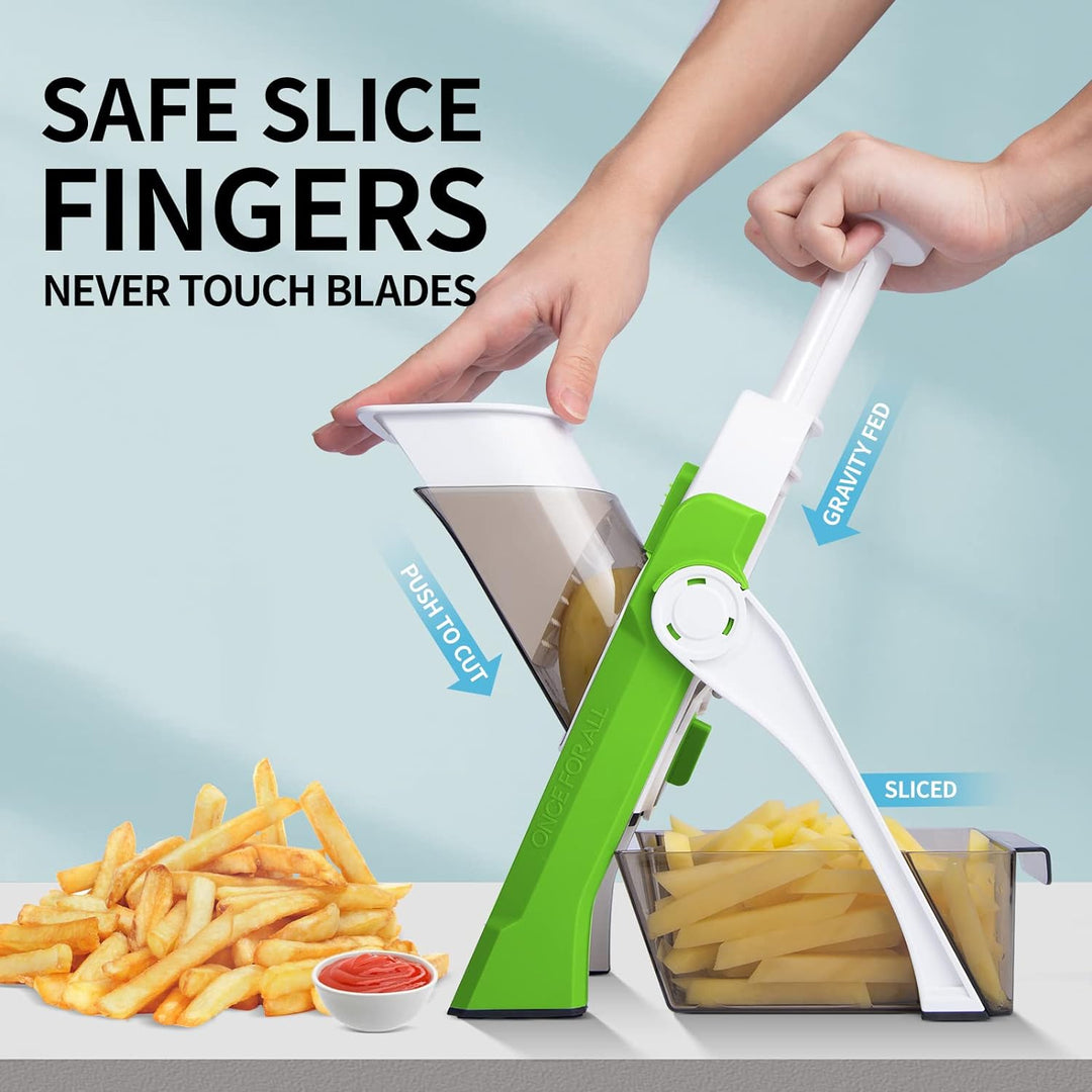 QYKIC Gemüseschneider, ONCE FOR ALL Verstellbar Gemüsehobel Genius Mandoline Vegetable Slicer Kartof