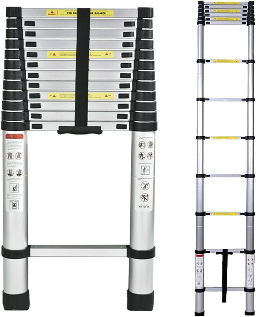 14,5FT tragbare Mehrzweck-Aluminium-Teleskopleiter, 4,4M einziehbare zusammenklappbare Leiter Erweit