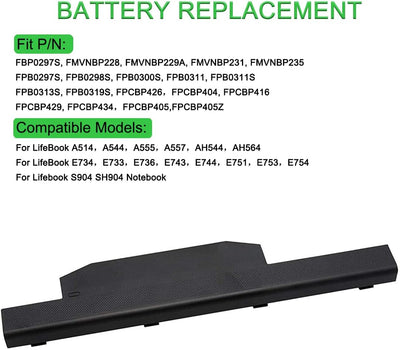 XITAIAN 10.8V 72Wh 6700mAh FPCBP416 FPCBP429 FMVNBP231 FMVNBP235 Ersatz Laptop Akku für Fujitsu Life