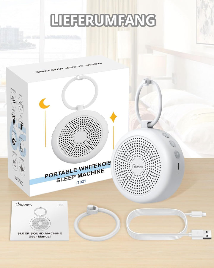 HOMGEN White Noise Machine Baby Tragbare Weisses Rauschen Einschlafhilfe Babys Schlafhilfe mit Nacht