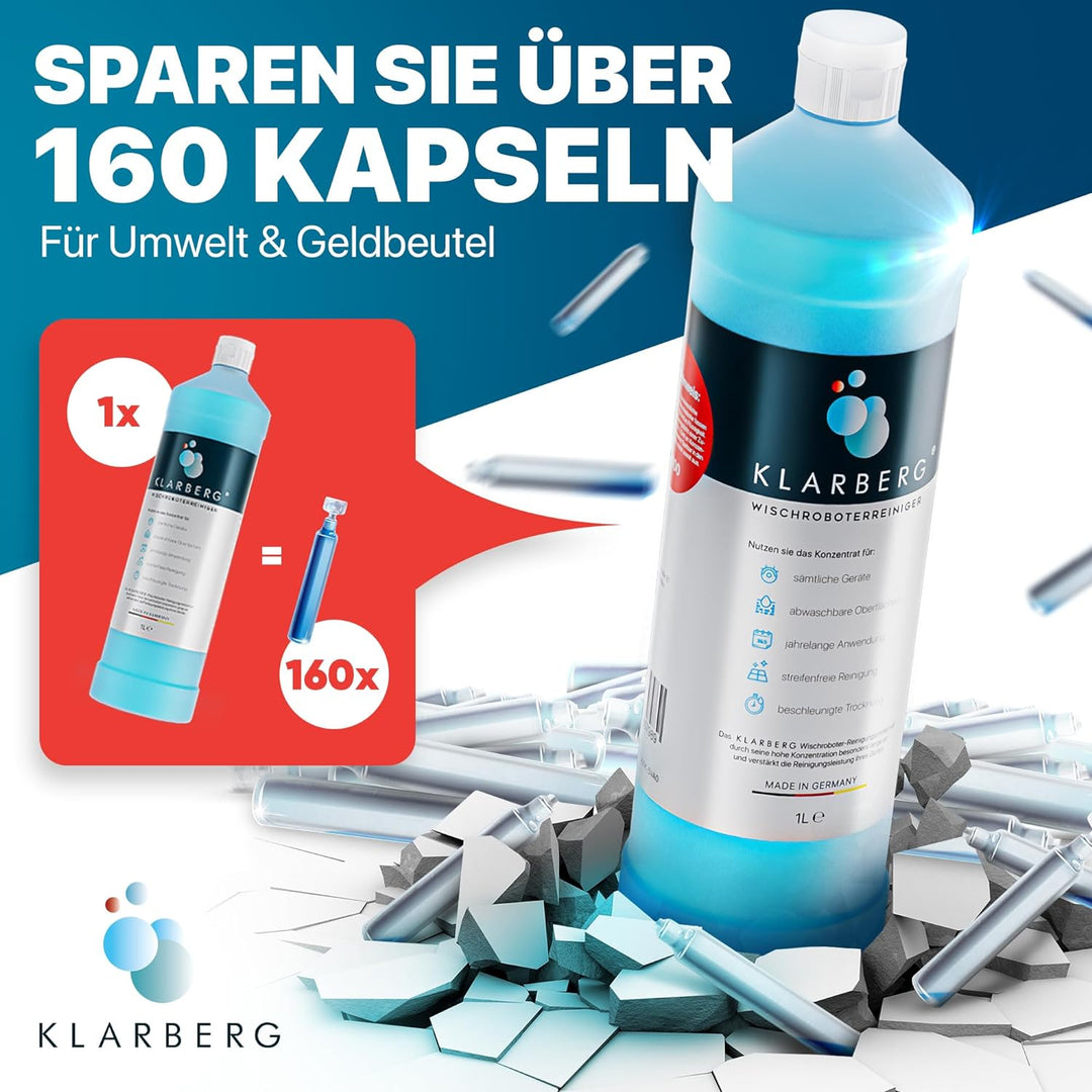 KLARBERG® 1L Bodenreiniger Wischroboter Reinigungsmittel Konzentrat 1:100 I Frischer Duft mit unsere
