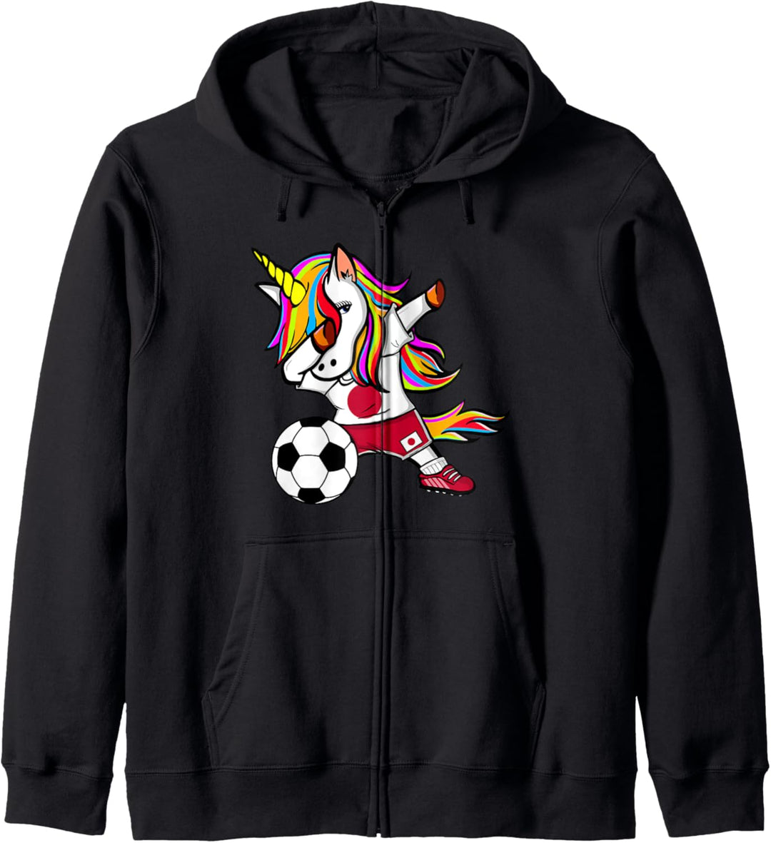 Dabbing Einhorn Unicorn Japan Fussball - Japanische Flagge Kapuzenjacke