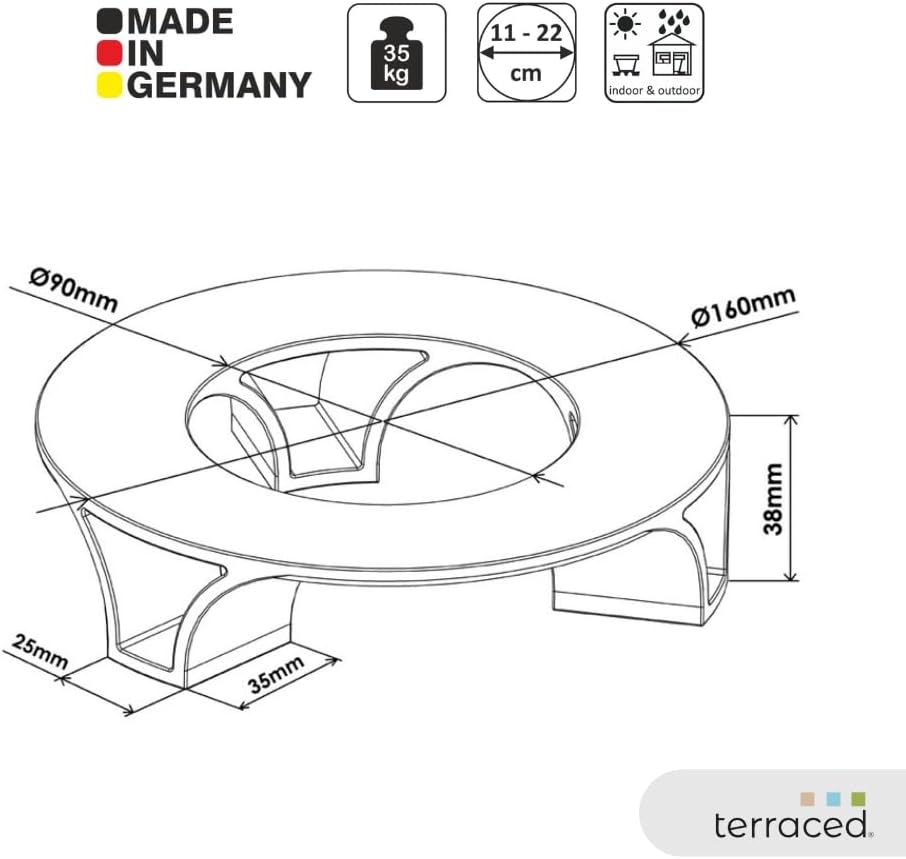 2er Set - Untersetzer Blumentopf – Recycling Material - Made in Germany - Parent (Braun, 160) 160 Br