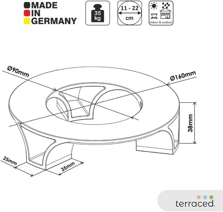 2er Set - Untersetzer Blumentopf – Recycling Material - Made in Germany - Parent (Braun, 160) 160 Br