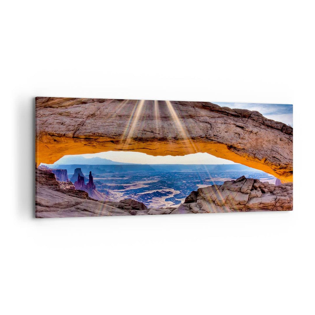 Wandbilder Dekoration Wohnzimmer Felsen Ansicht Landschaft Panorama Bilder auf Leinwand 120x50cm Lei