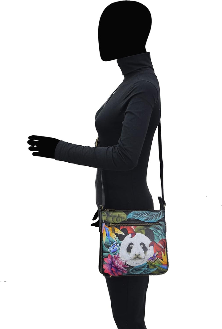Anuschka Damen Medium Crossbody Octr Umhängetasche Butterfly Heaven Rubin, Butterfly Heaven Rubin