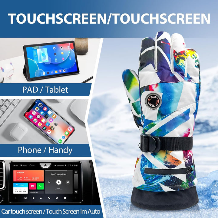 AROMA SEASON Beheizbare Handschuhe mit Akku für Männer und Frauen | Ideal für Skifahren und Snowboar