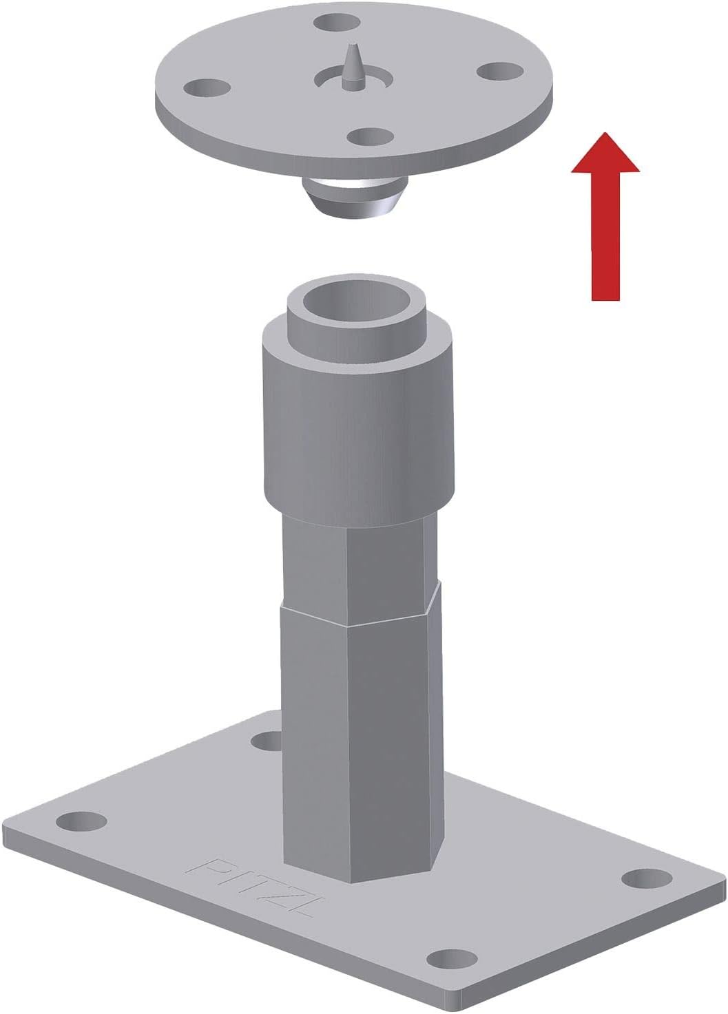 PITZL Pfostenträger Typ 10529.1990 ZiNiP beschichtet Stecksystem Z 203 - 318 mm, 203 - 318 mm