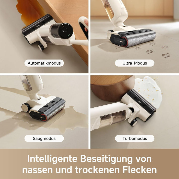 Mova K30 Nass- und Trockensauger, 18.000 Pa Saugkraft, 180°-Reichweite mit flachem Design, Doppel-Ka