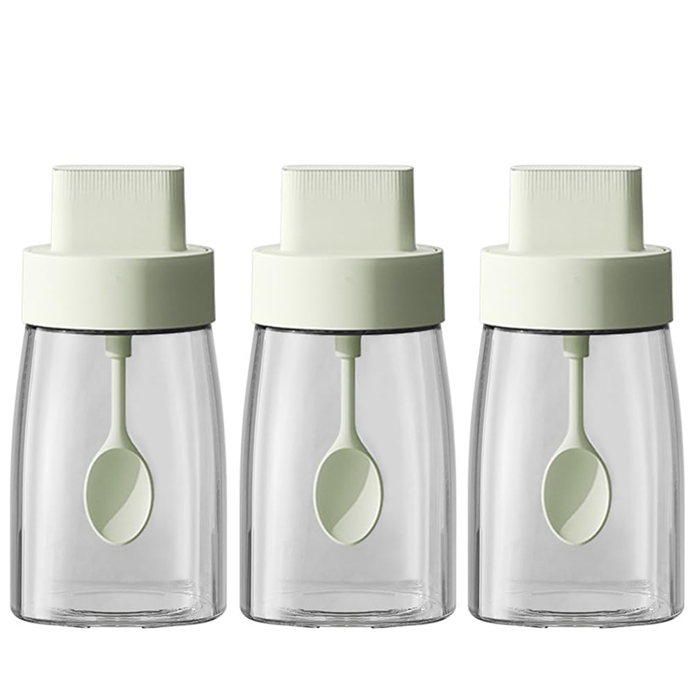 LOYUYU Küche Natrium Calcium Glas Gewürzgläser Gewürzboxen Set von 3, Gewürztöpfe Gewürzgläser, Komb