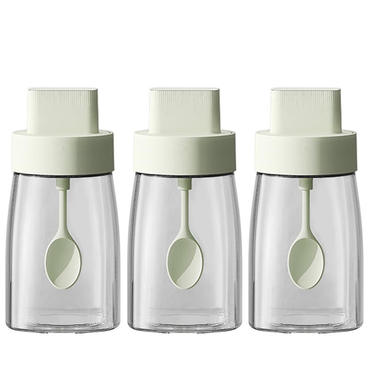 LOYUYU Küche Natrium Calcium Glas Gewürzgläser Gewürzboxen Set von 3, Gewürztöpfe Gewürzgläser, Komb