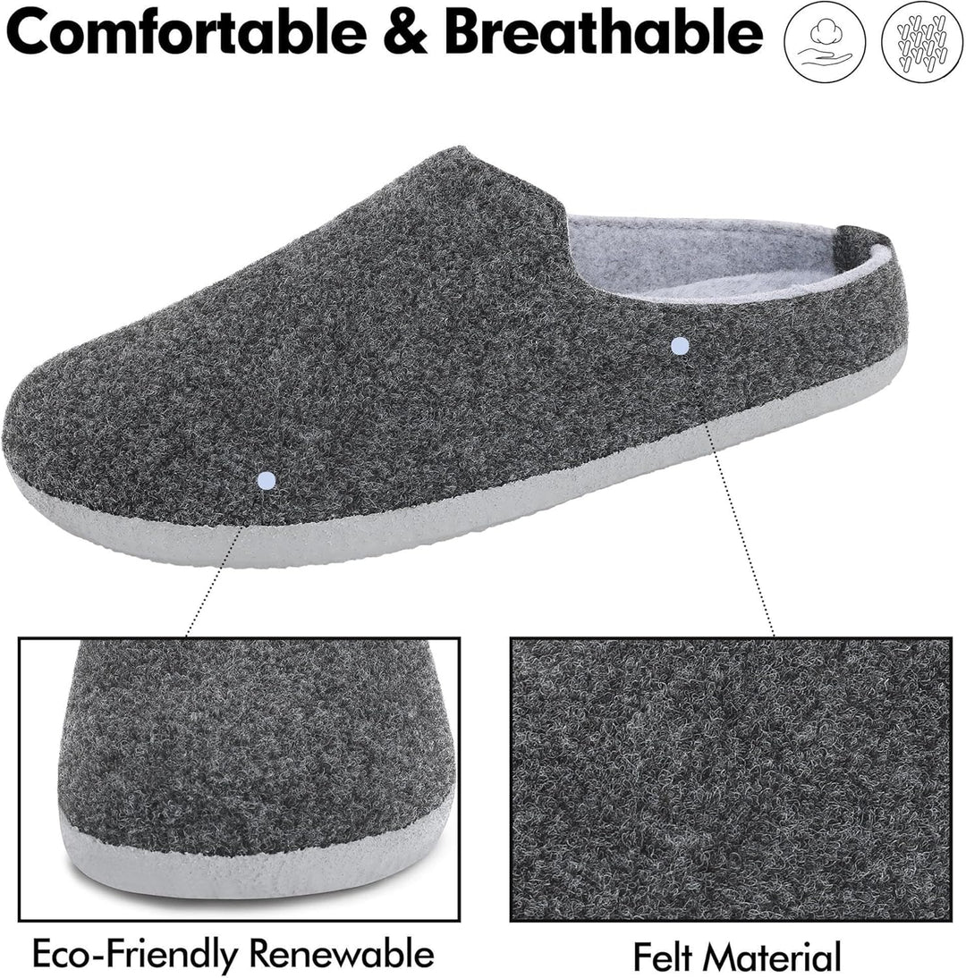 Mishansha Filz Hausschuhe Winter Bequem Filzpantoffeln für Damen Herren Gr.36-48 38 EU Schwarz, 38 E