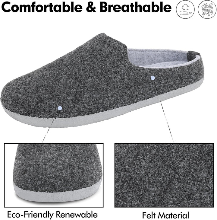 Mishansha Filz Hausschuhe Winter Bequem Filzpantoffeln für Damen Herren Gr.36-48 38 EU Schwarz, 38 E