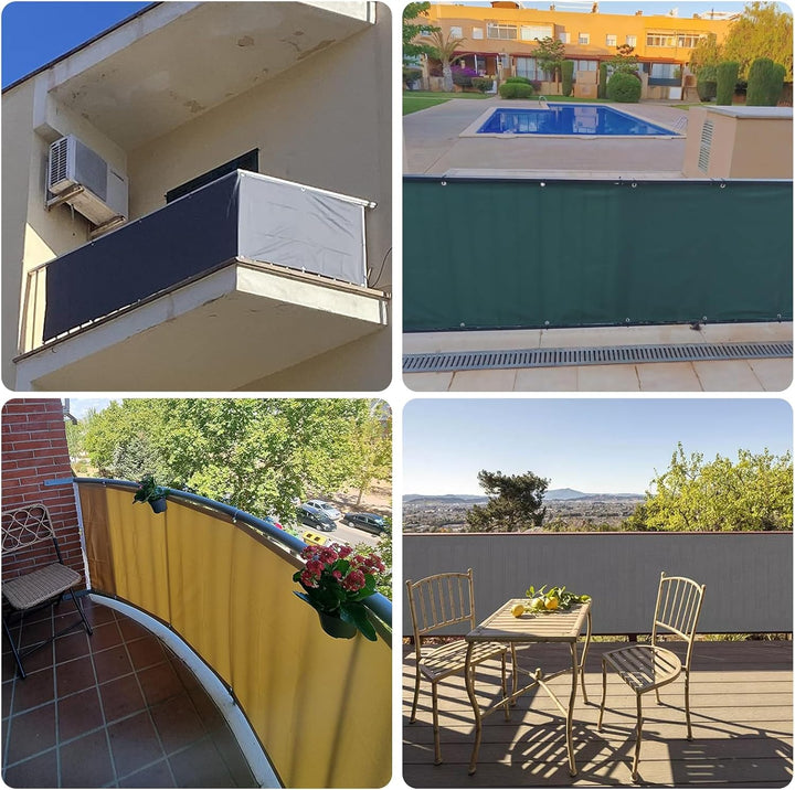 SUNNY GUARD Balkon Sichtschutz 80x300cm HDPE Balkonverkleidung Balkonabdeckung Balkonumspannungen,So