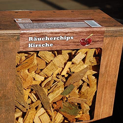 Landree Räucherchips Kirsche Box 3 Liter – Aromatische Wood Chips für Grill Smoker BBQ, 100% Natürli