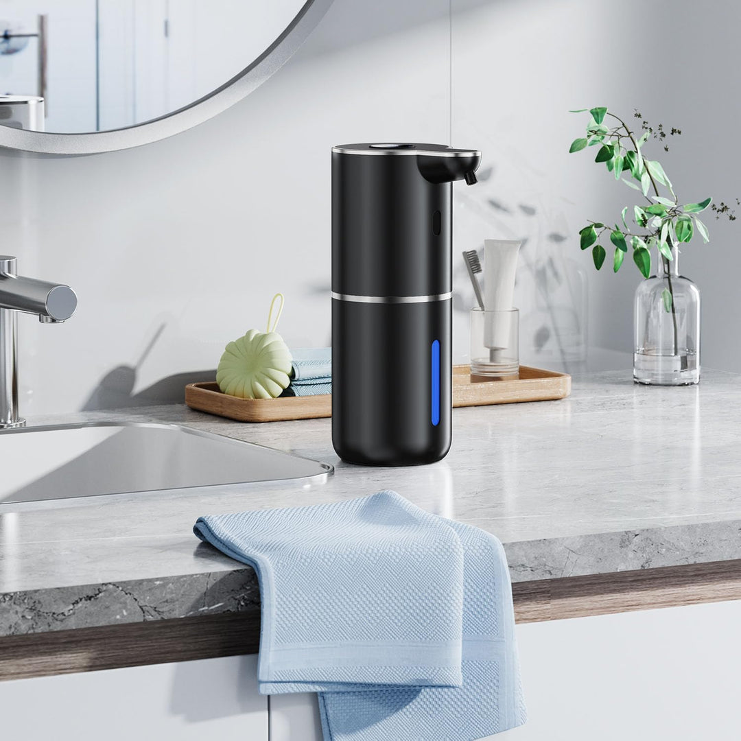 Fachixy Seifenspender Automatisch mit digitaler Anzeige,380ml Elektrischer Seifenspender mit Sensor,