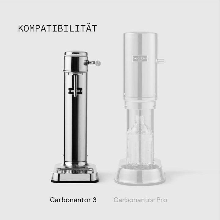 AARKE 2er-Pack PET-Flaschen für Wassersprudler Carbonator 3, BPA-frei mit Details in Edelstahl, 800m