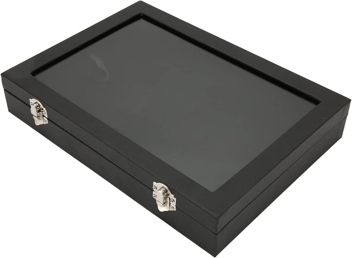 Cryfokt Pin Vitrine, Medaillen-Sammlungsdisplay mit Verschlussschnalle, Transparenter Glasdeckel Vol