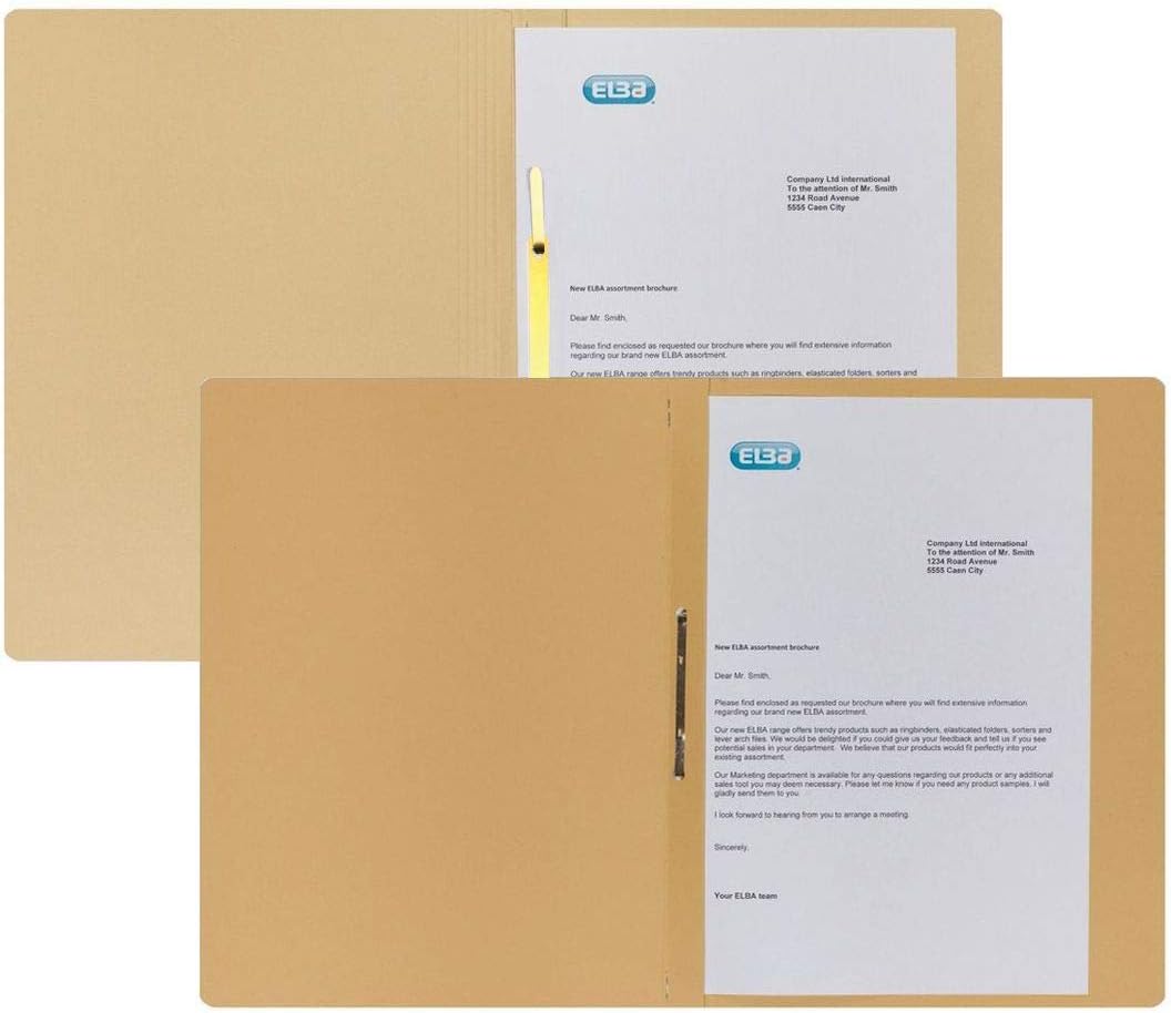 Elba Schnellhefter A4 Pappe, Smart Line, aus Manila-Karton, grün, 100 Stück grün Schnellhefter, grün