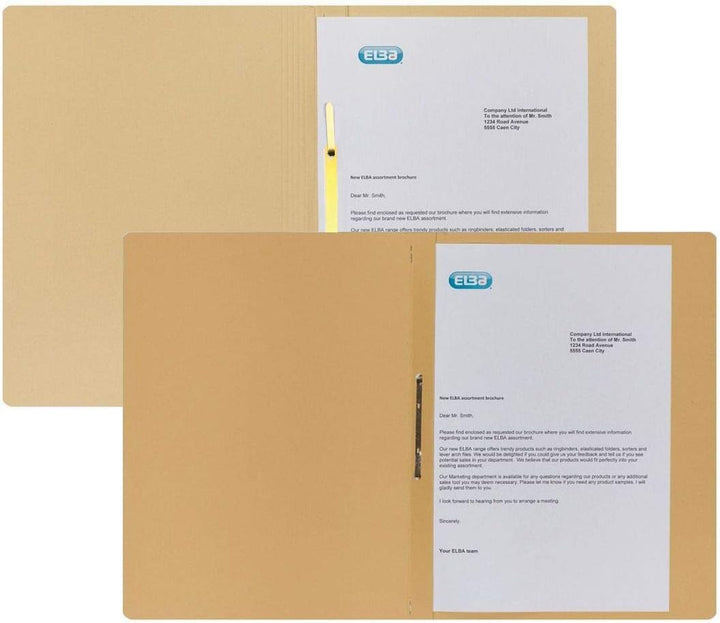 Elba Schnellhefter A4 Pappe, Smart Line, aus Manila-Karton, grün, 100 Stück grün Schnellhefter, grün