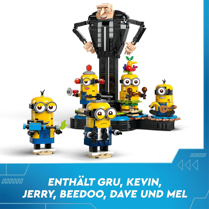 LEGO Ich – Einfach unverbesserlich 4 Gru und die Minions Steinen, tanzende Spielzeug-Filmfiguren zum