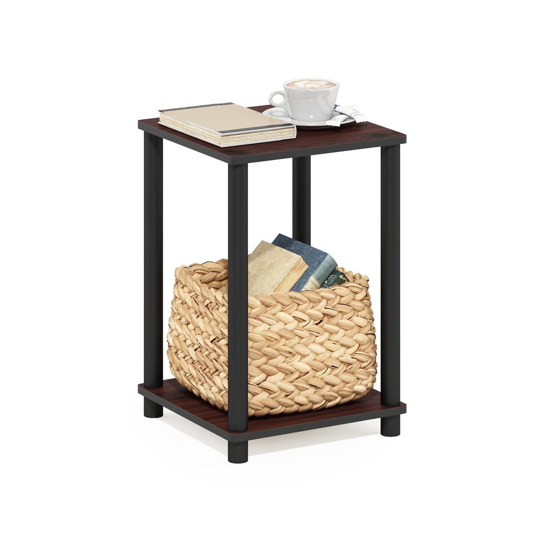 Furinno Haydn Beistelltisch, eiche, Dunkle Kirsche/Schwarz, 34.04 x 34.04 x 50.8 cm Dunkle Kirsche /