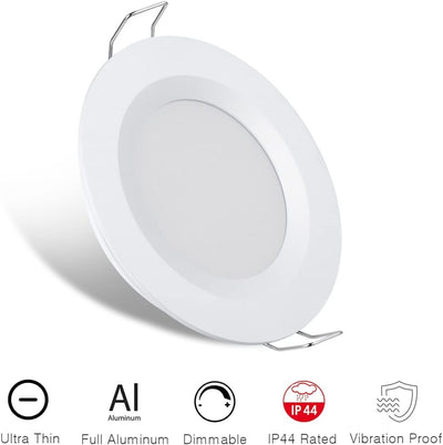 acegoo 12V Einbaustrahler LED Flach 4 Stück Einbauspots Warmweiss 3W Wohnmobil Spots Dimmbar Downlig