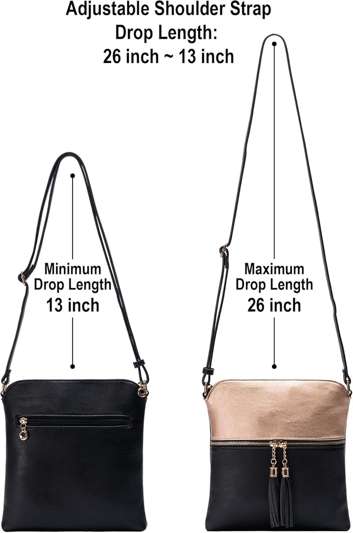 Solene Damen Lp062 Umhängetasche Roségold / Schwarz, Roségold / Schwarz