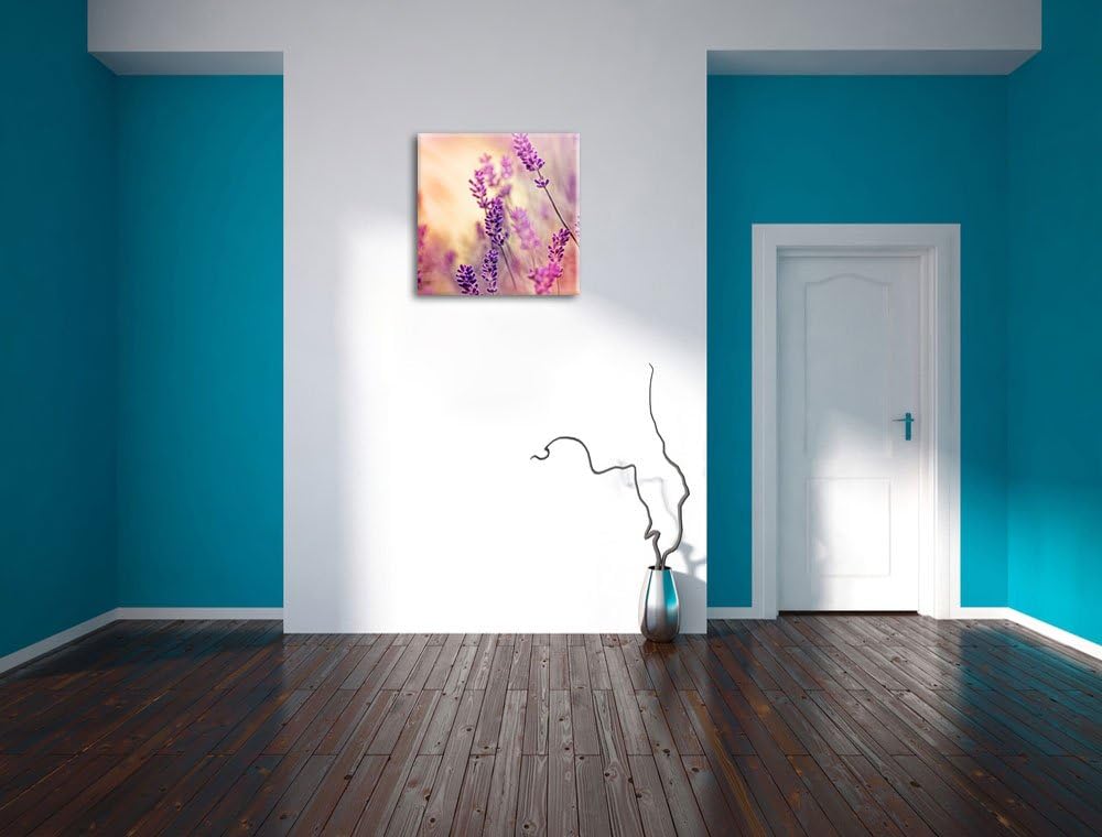 Eleganter Lavendel, Format: 70x70 auf Leinwand, XXL riesige Bilder fertig gerahmt mit Keilrahmen, Ku