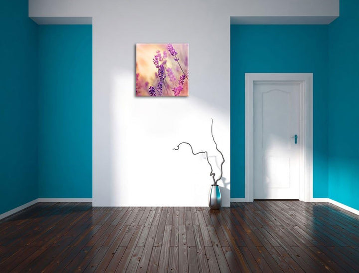 Eleganter Lavendel, Format: 70x70 auf Leinwand, XXL riesige Bilder fertig gerahmt mit Keilrahmen, Ku