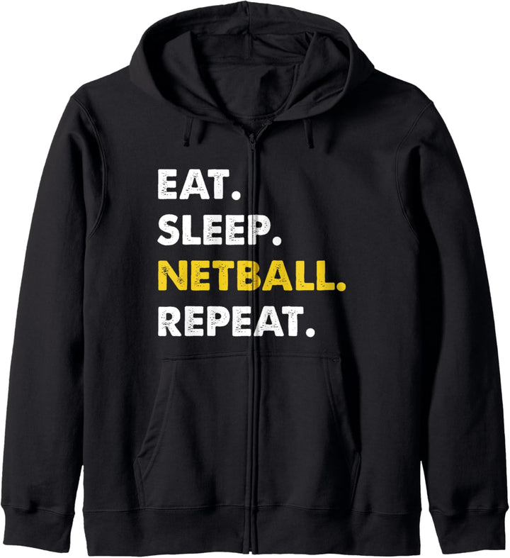 Eat Sleep Netball Repeat Netball Kapuzenjacke